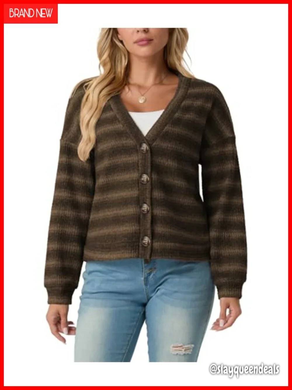 Lightweight Cropped Cardigan V Neck Long Sleeve Waffle Knit Button Up Sweater